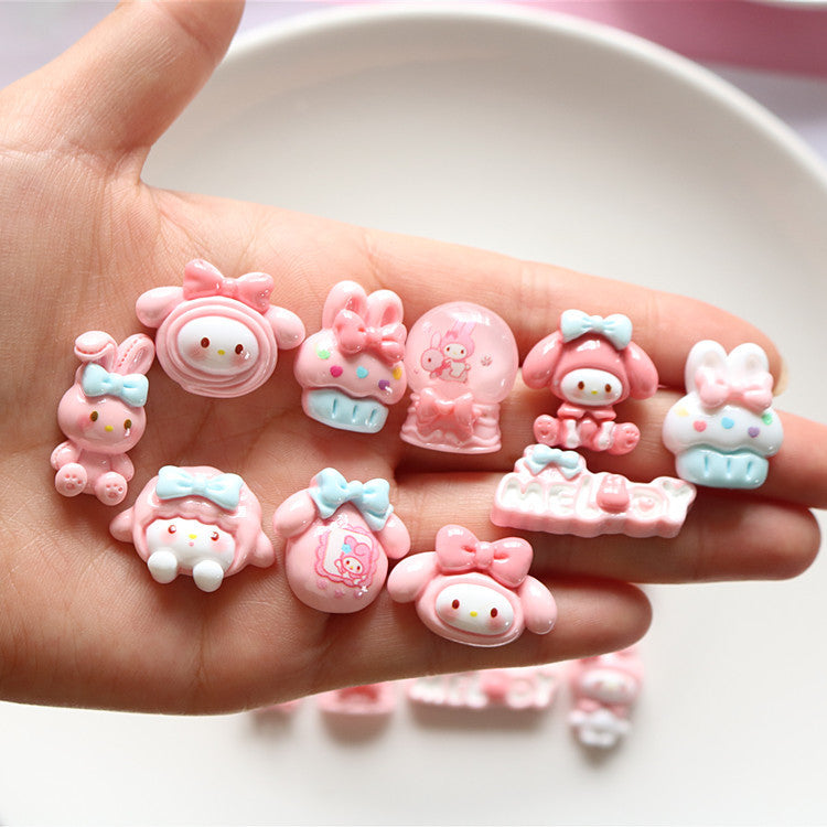 10 PCS Cartoon Resin Charms for DIY Crafts