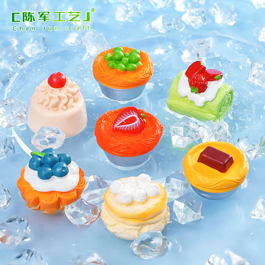 Simulation Fruit Cake Dessert Miniature Food Game DIY Accessories Mini Resin Small Ornament