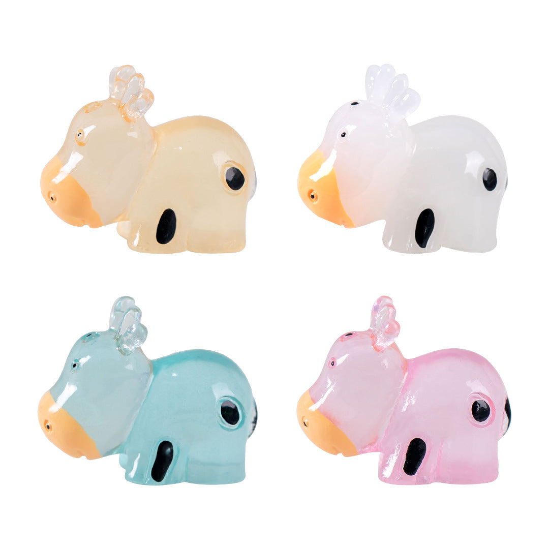 Cute luminous cow doll desktop ornament