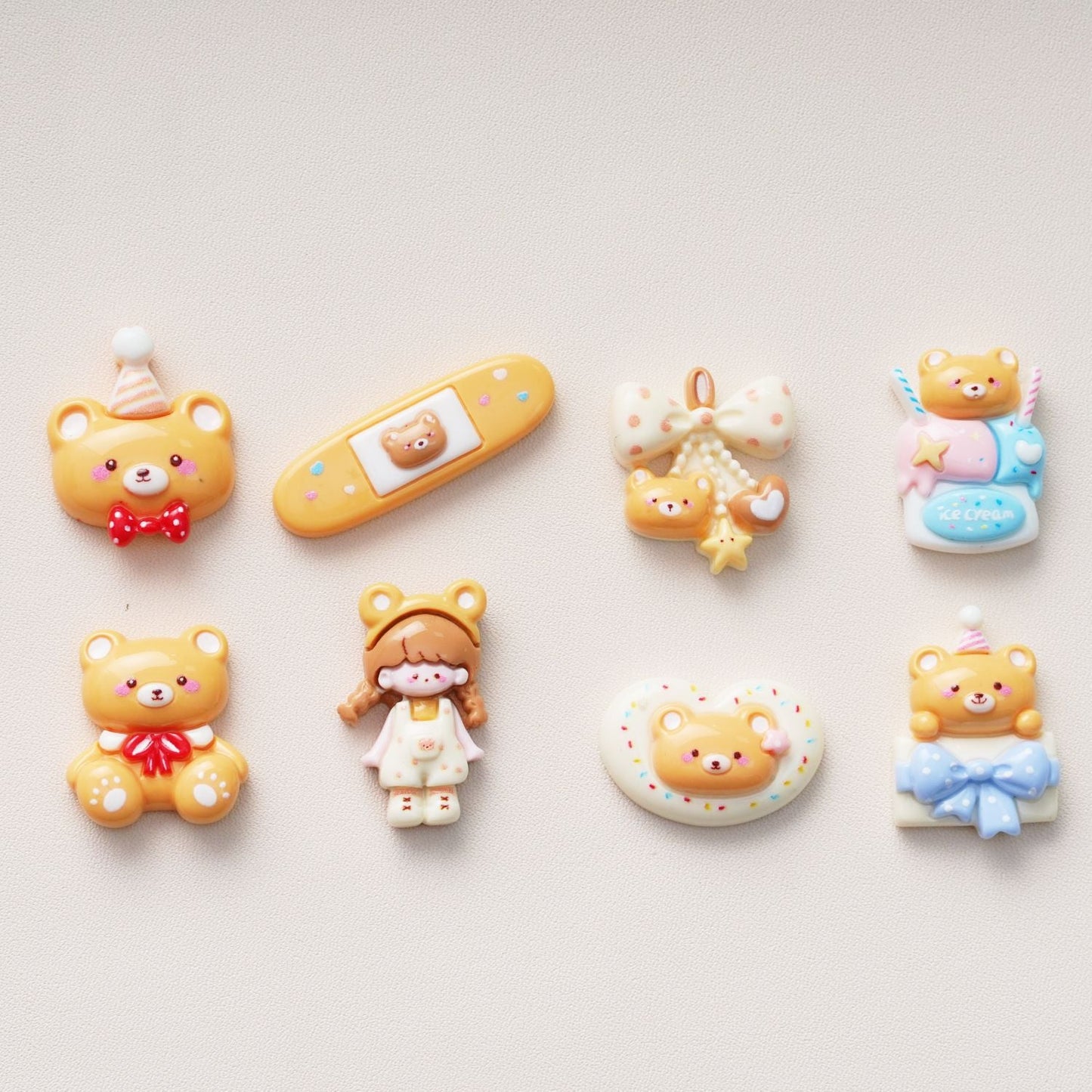 10 PCS Cartoon Resin Charms for DIY Crafts