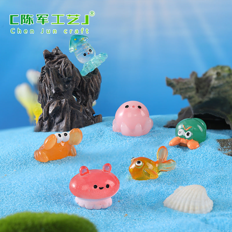 Marine Animals Squid, Killer Whale, Jellyfish Hermit Crab Marine Animals, Resin Accessories