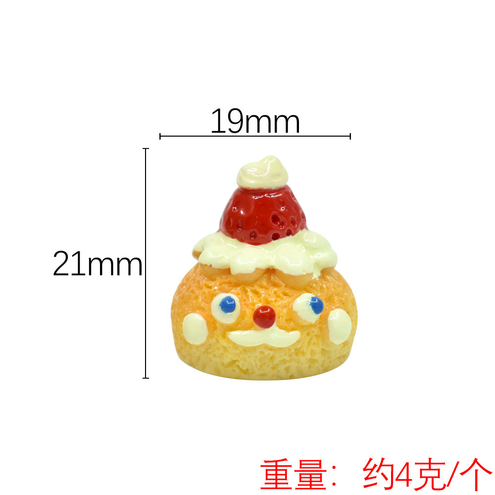 YQT cartoon food and play cream cake puff DIY desktop ornament, live stream Internet celebrity DIY resin accessories jewelry