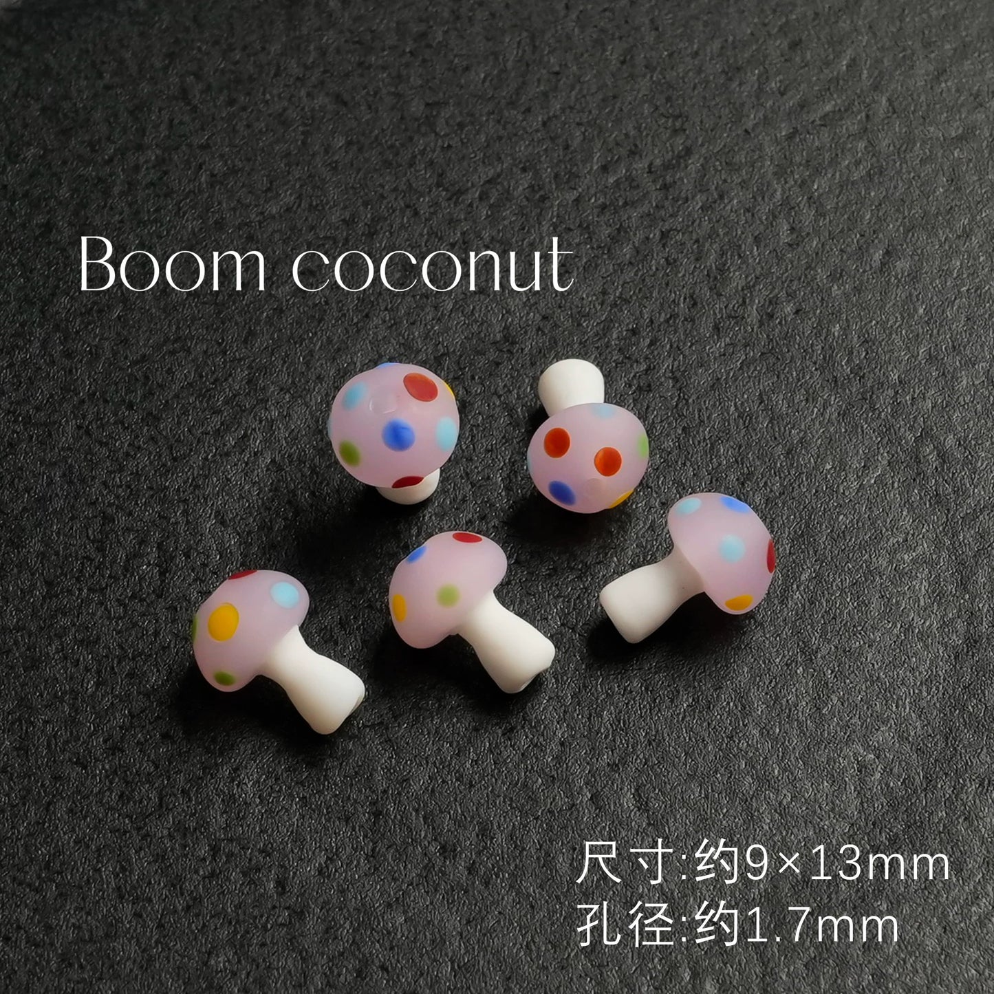 2pcs Handmade Glazed Mushroom Beads DIY Beaded Material-5821