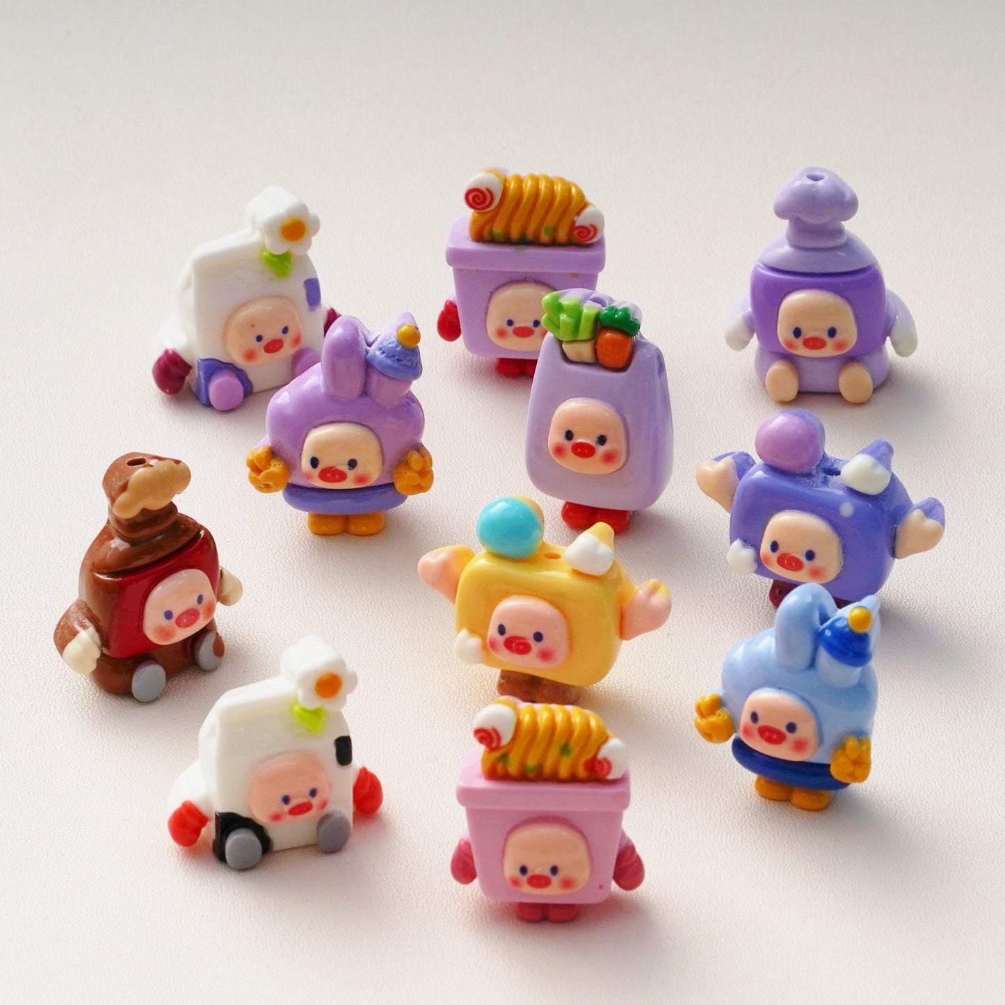 10 PCS Cartoon Resin Charms for DIY Crafts