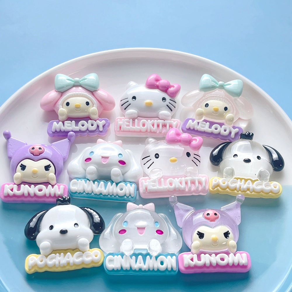 10 PCS Large Cartoon Resin Charms