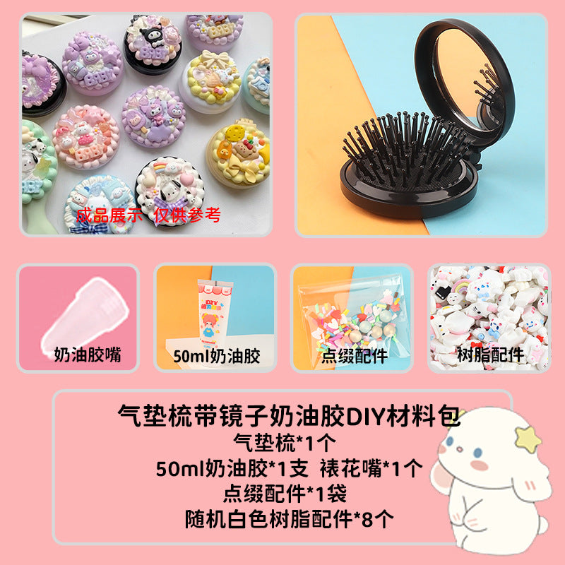 [DIY Handmade Bag Material Pack] Cream Glue Hairpin Resin Accessories Set
