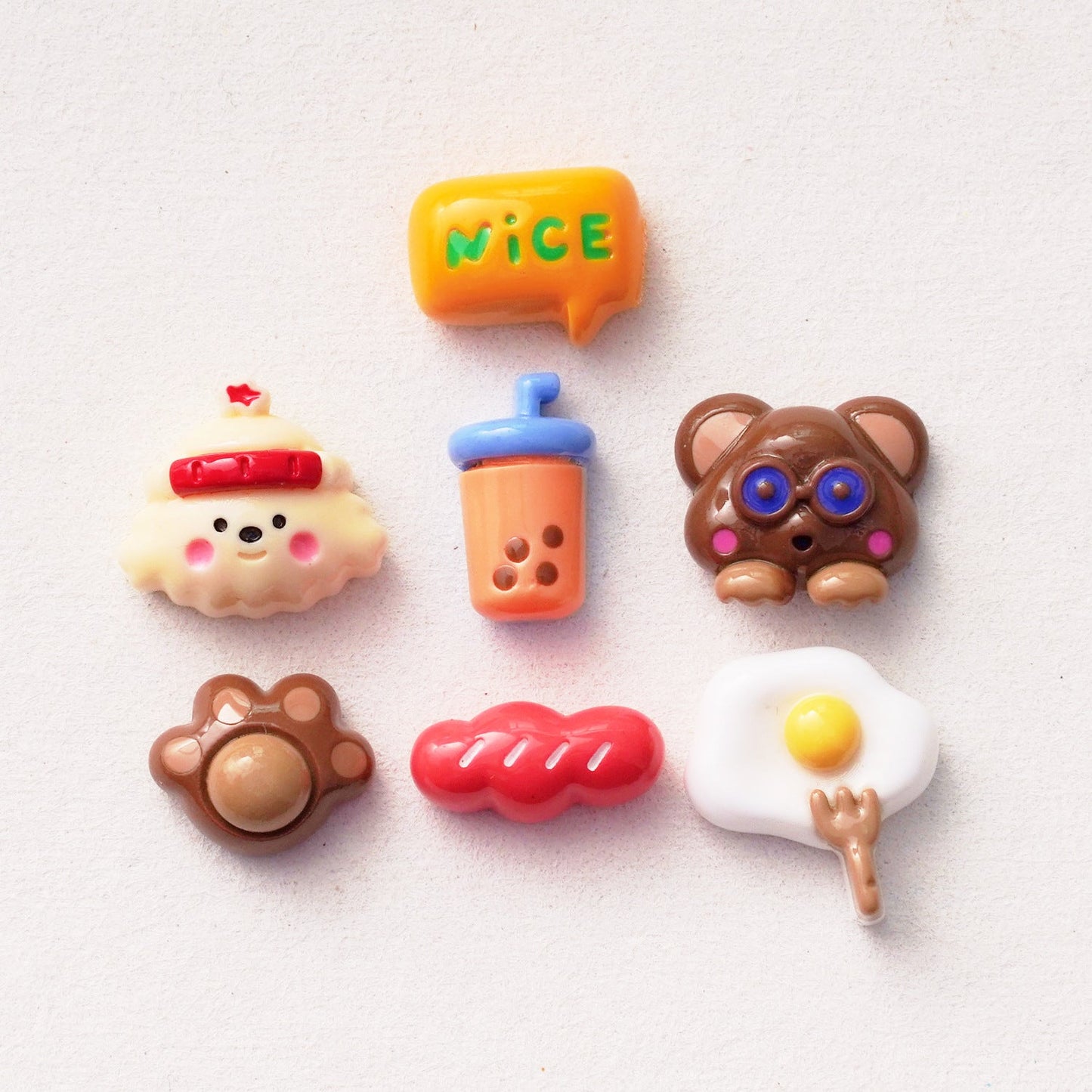 10 PCS Cartoon Resin Charms for DIY Crafts