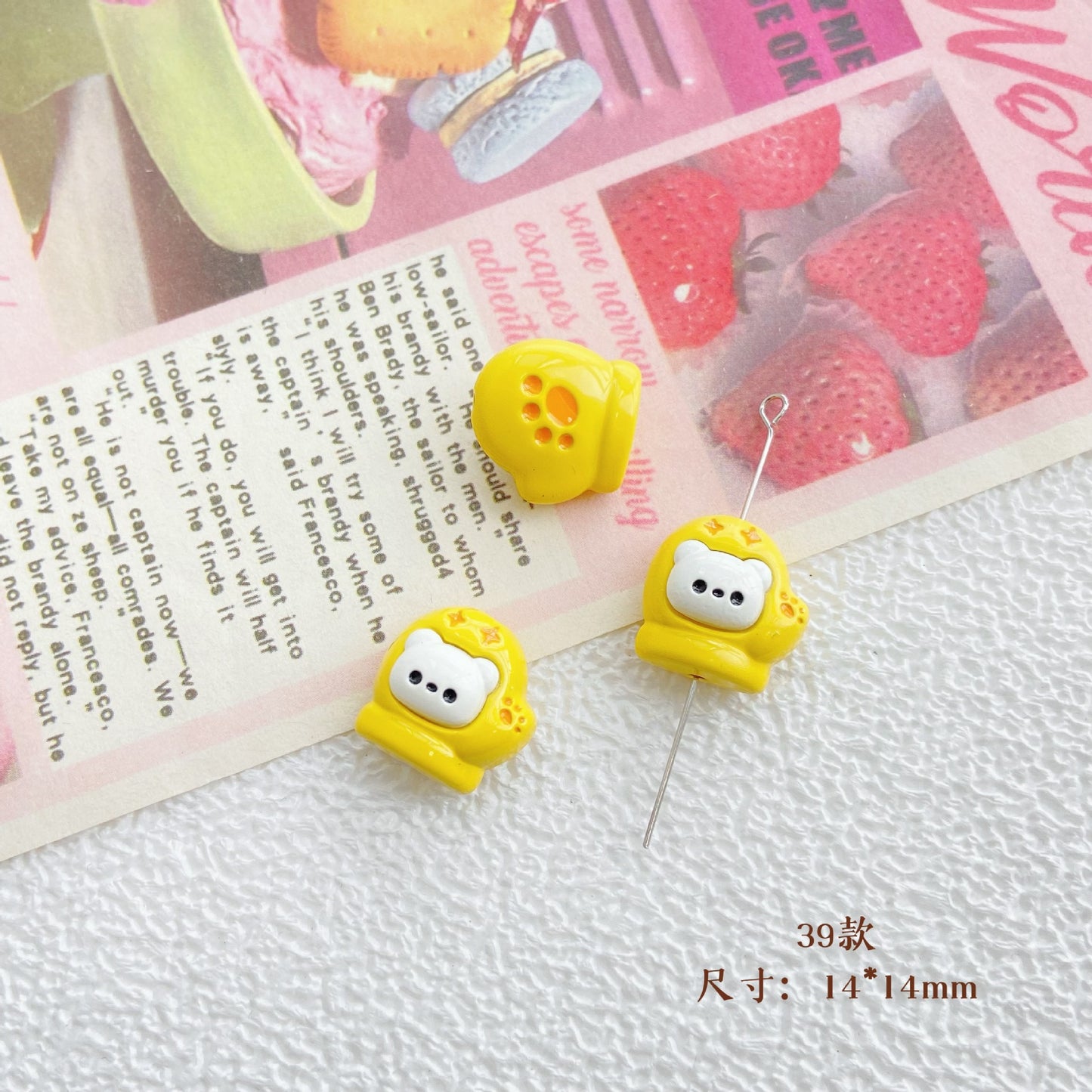 10Pcs Color Splicing Bow Alloy Letter Love Wings Kitten Gloves DIY Beaded Bracelet Mobile Phone Chain Material