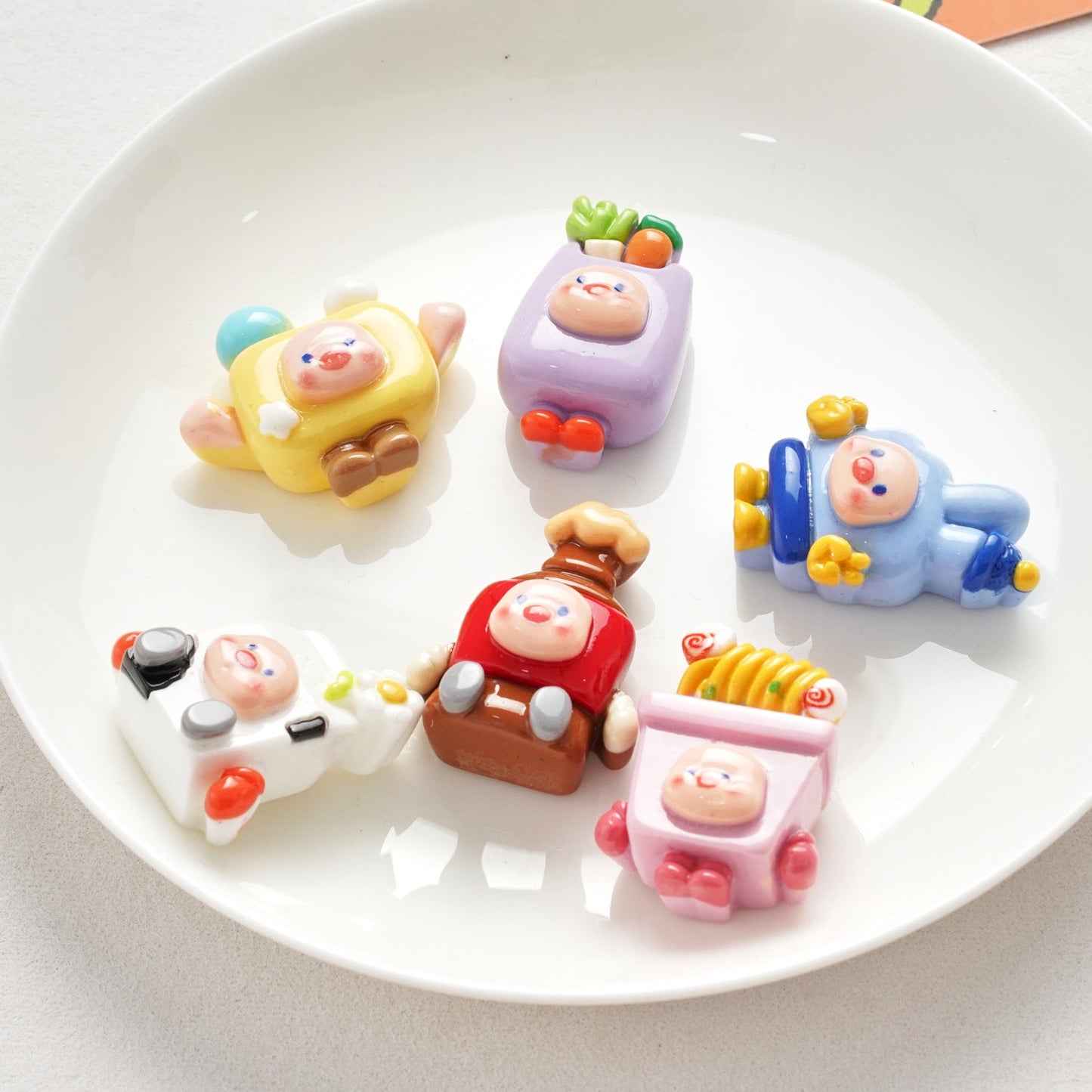 10 PCS Cartoon Resin Charms for DIY Crafts