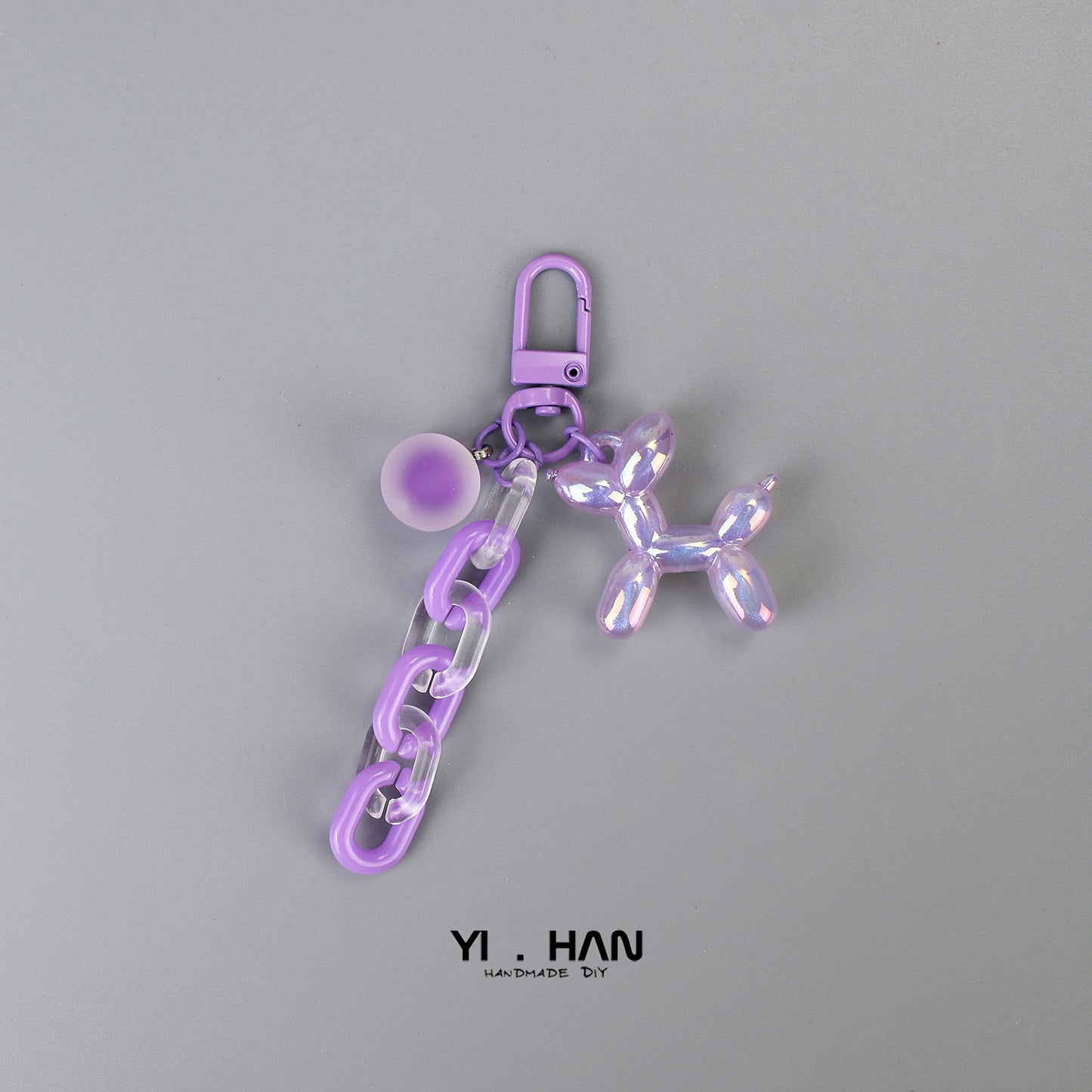 Colorful balloon dog keychain