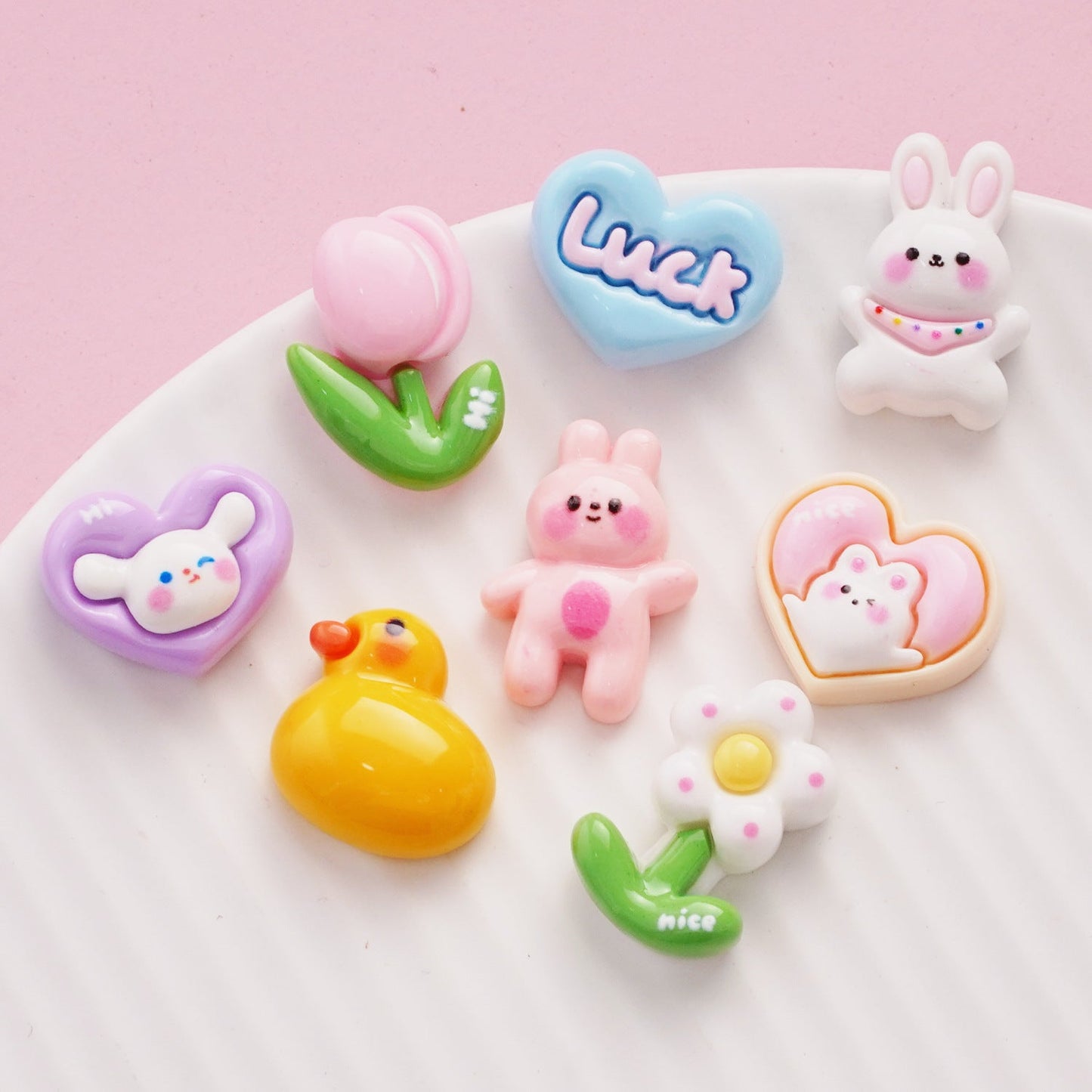 10 PCS Cartoon Resin Charms for DIY Crafts