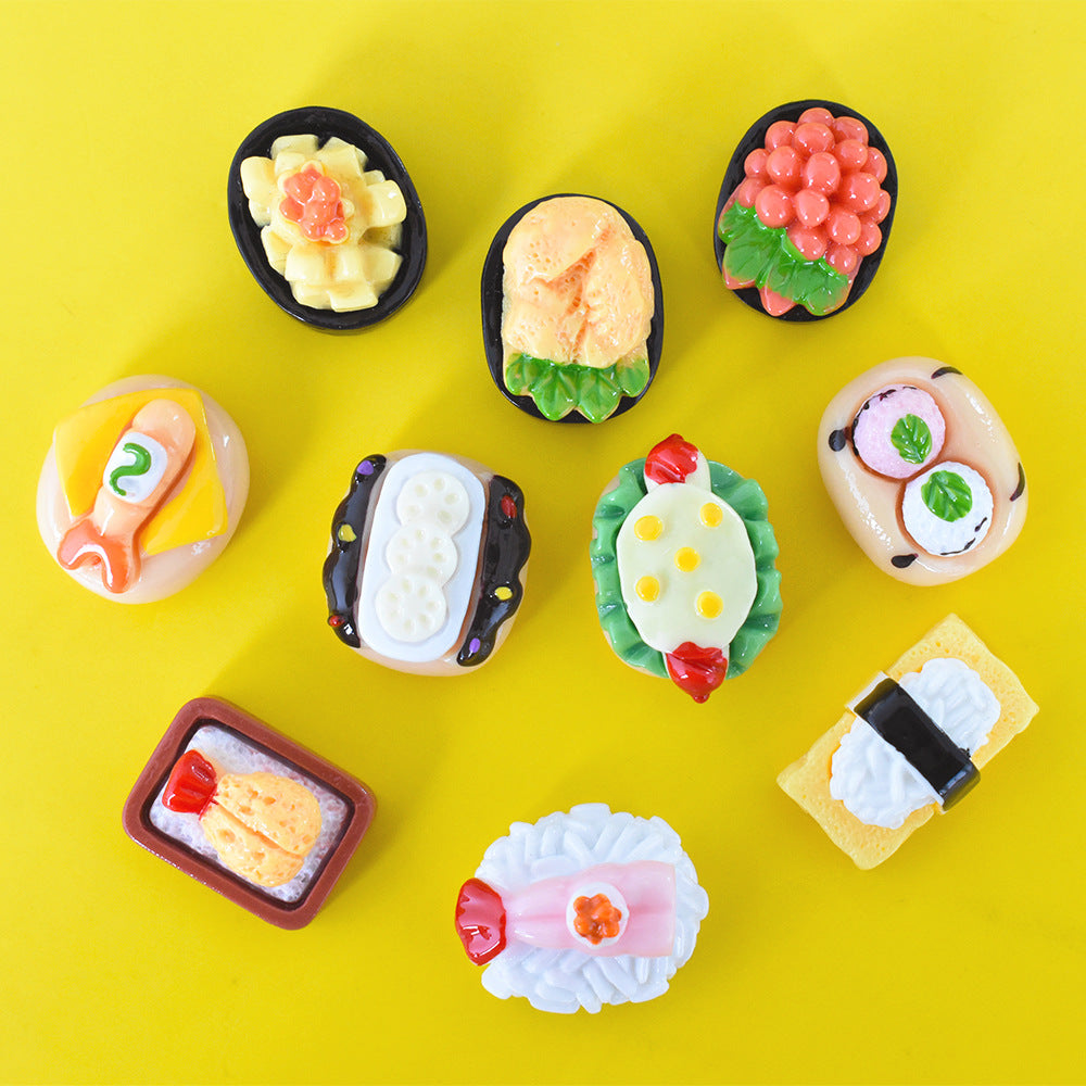 Simulation Miniature Food Game Sushi Series DIY Resin Accessories Refrigerator Sticker Handmade Material