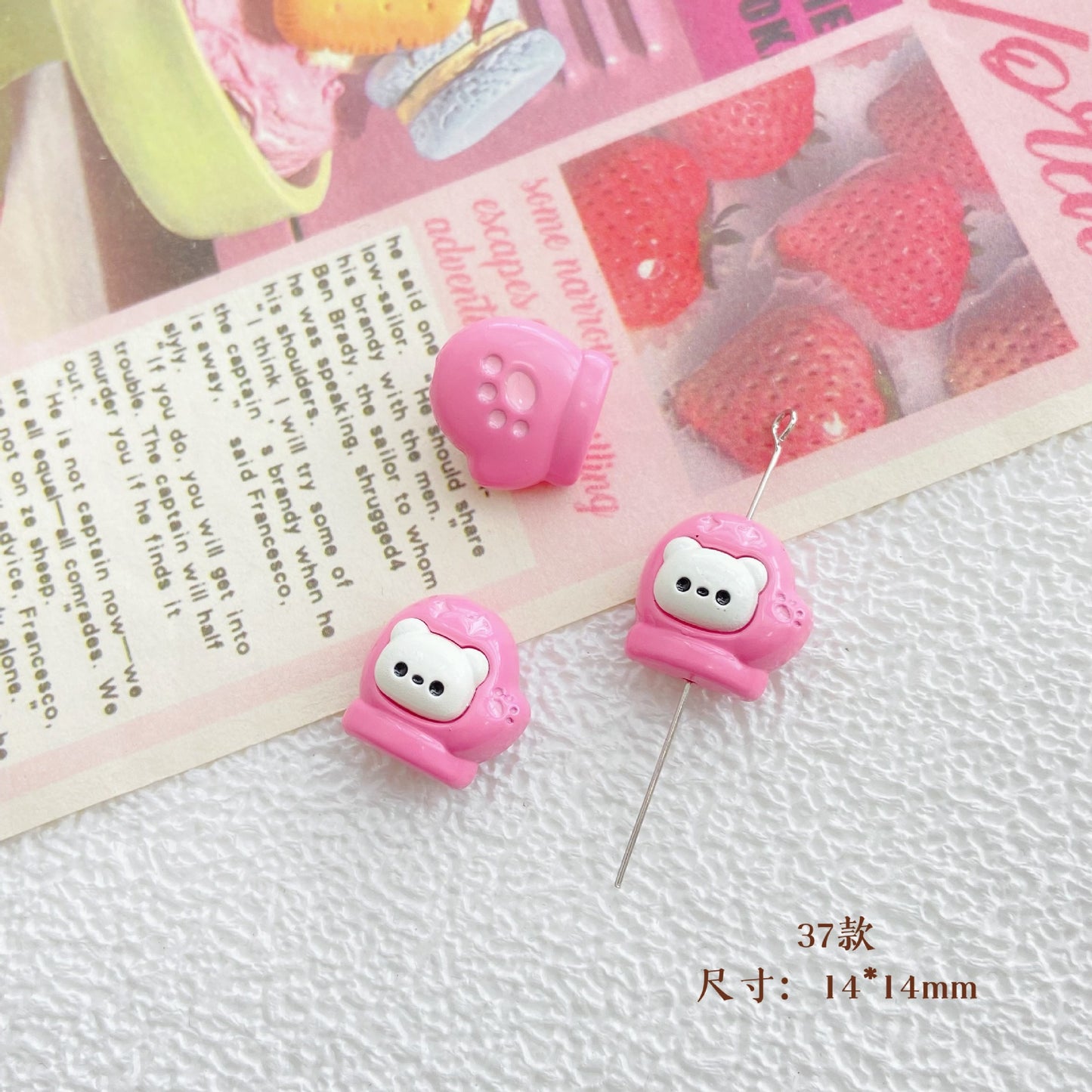 10Pcs Color Splicing Bow Alloy Letter Love Wings Kitten Gloves DIY Beaded Bracelet Mobile Phone Chain Material