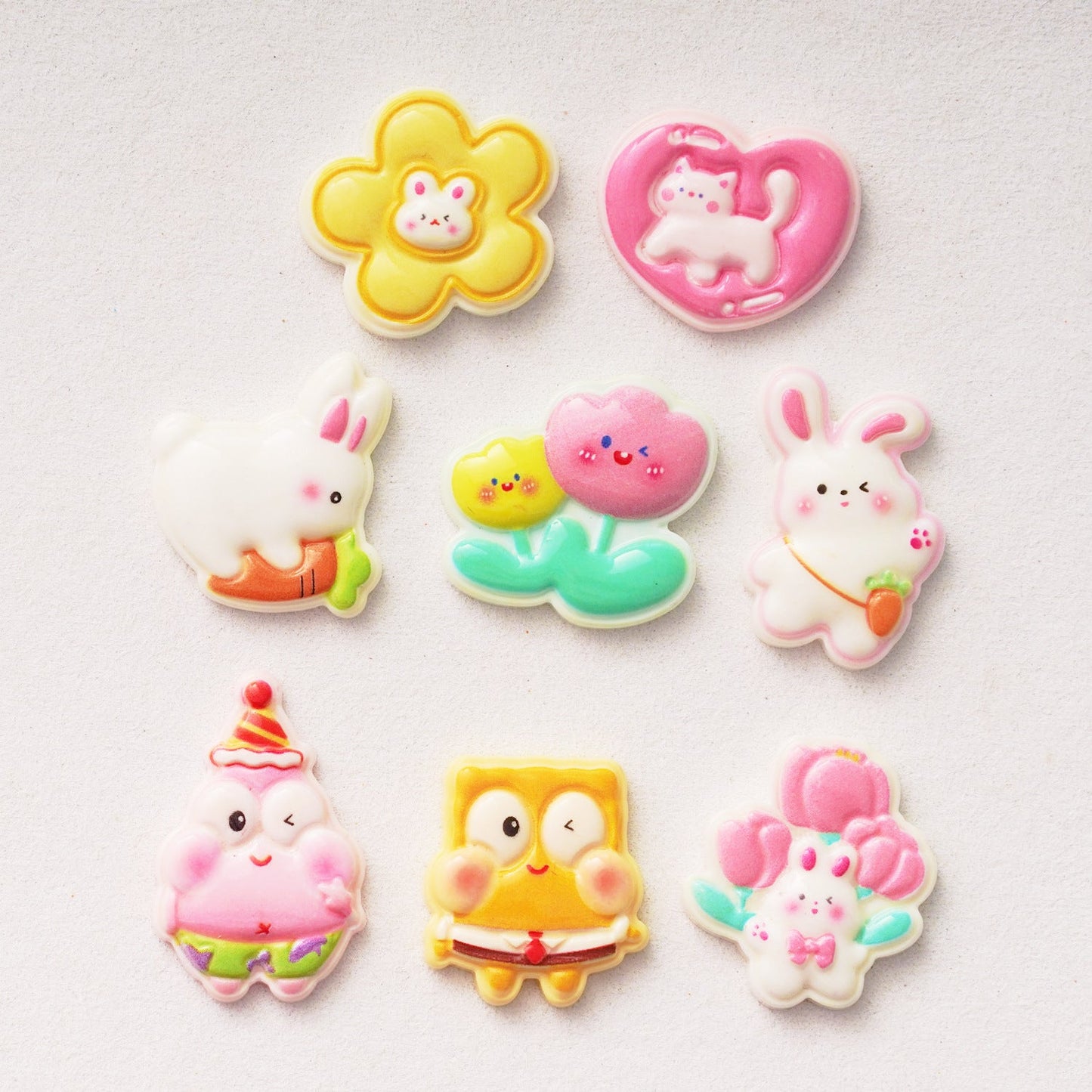 10 PCS Cartoon Resin Charms for DIY Crafts