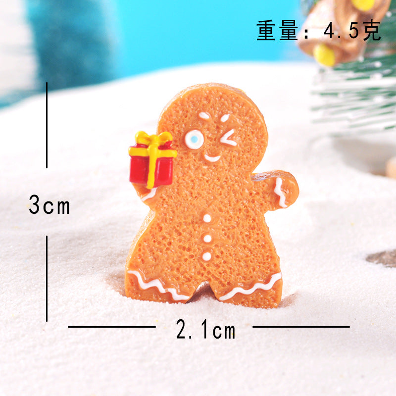 15pcs/Christmas Cute Gingerbread Man DIY Cartoon Christmas Resin Accessories