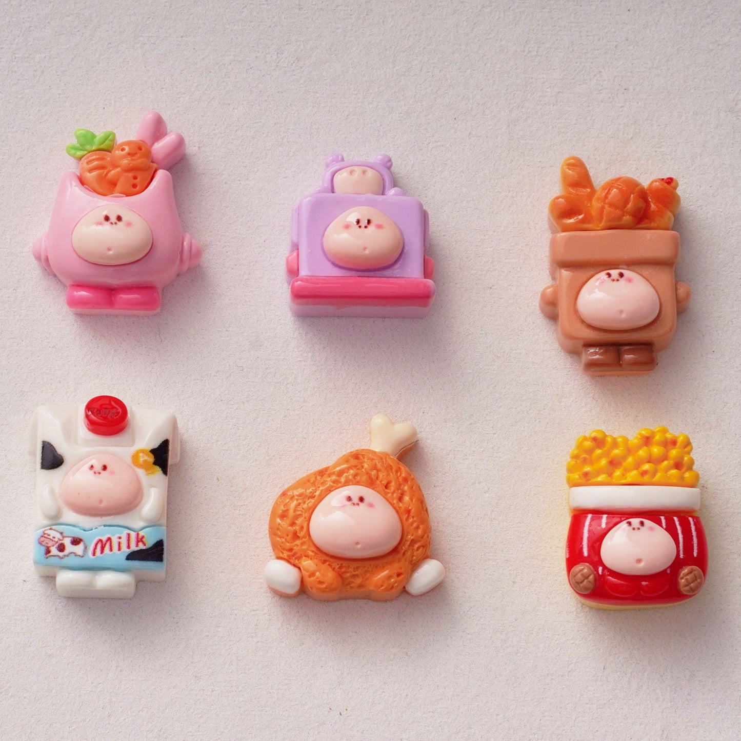 10 PCS Cartoon Resin Charms for DIY Crafts