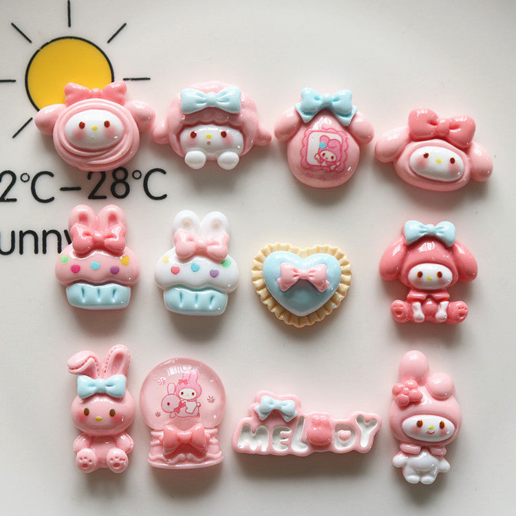 10 PCS Cartoon Resin Charms for DIY Crafts