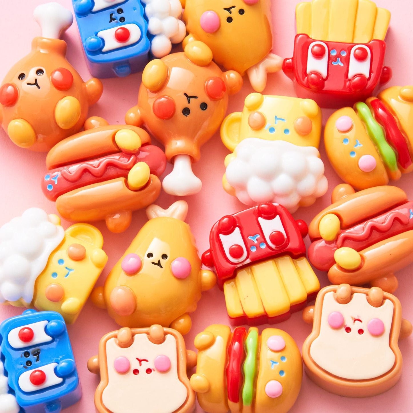 10 PCS Cartoon Resin Charms for DIY Crafts