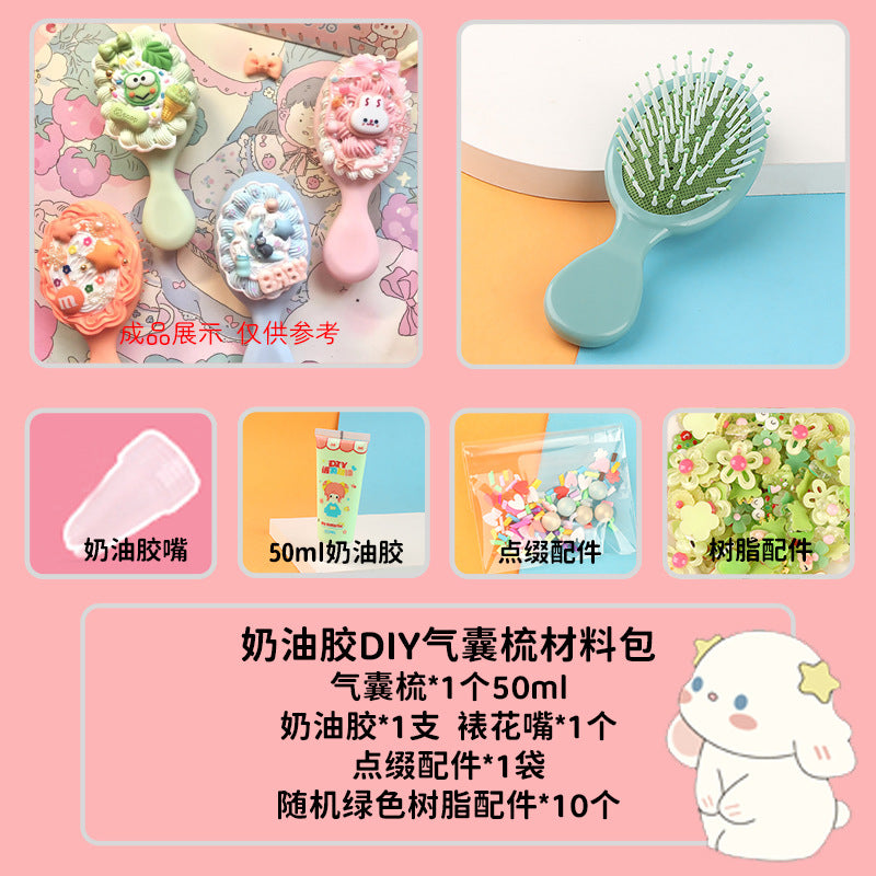 [DIY Handmade Bag Material Pack] Cream Glue Hairpin Resin Accessories Set