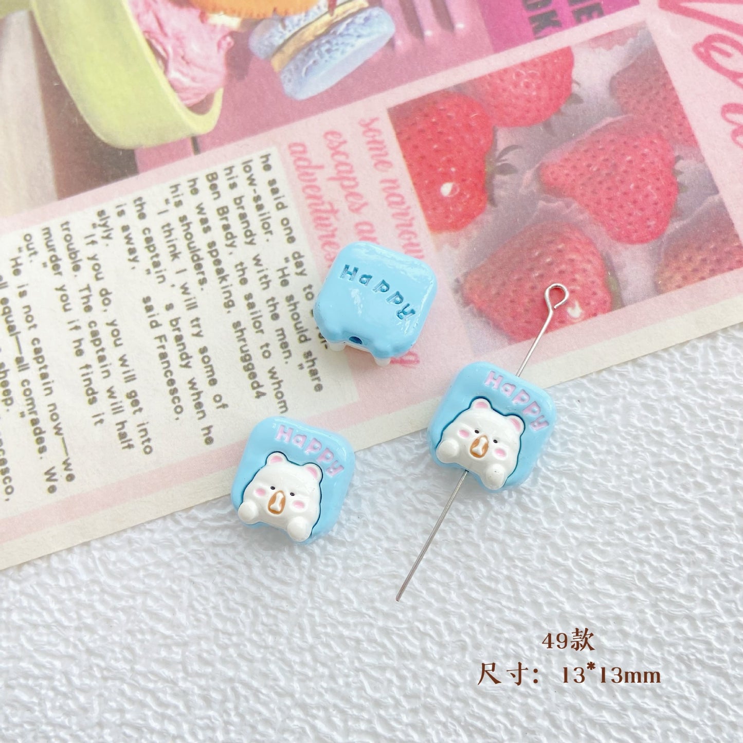 10Pcs Color Splicing Bow Alloy Letter Love Wings Kitten Gloves DIY Beaded Bracelet Mobile Phone Chain Material