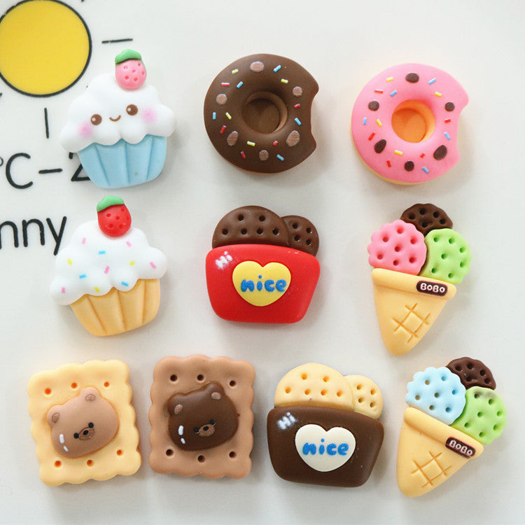 10 PCS Cartoon Resin Charms for DIY Crafts