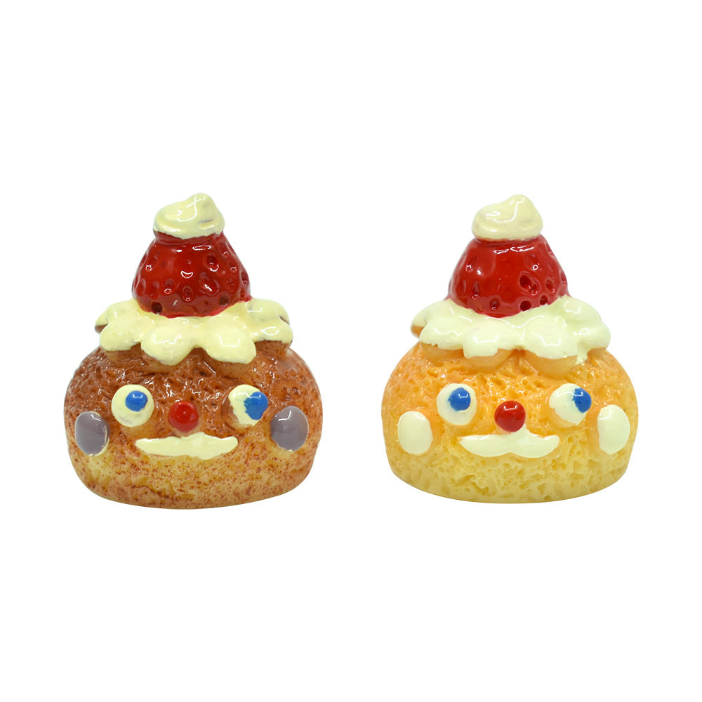 YQT cartoon food and play cream cake puff DIY desktop ornament, live stream Internet celebrity DIY resin accessories jewelry