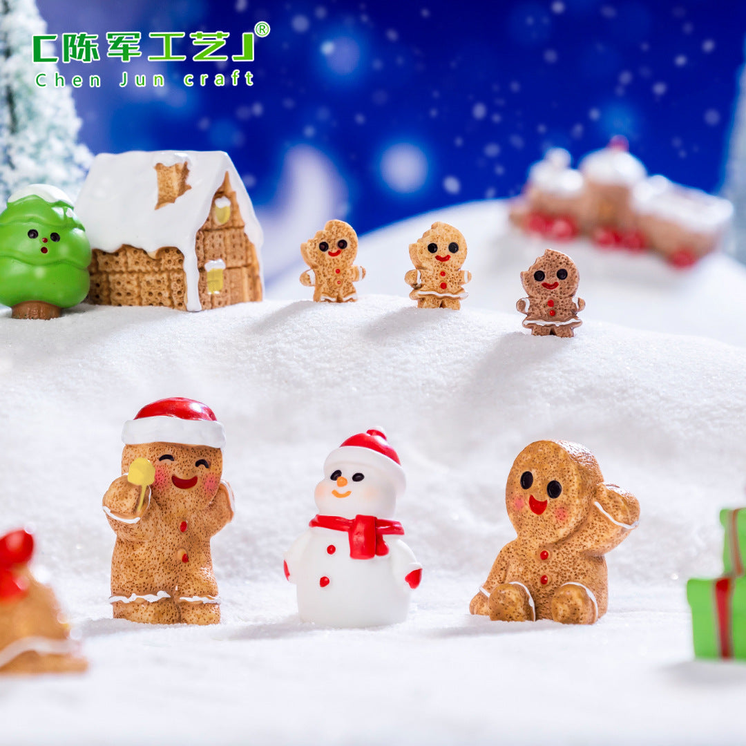 Micro Landscape Christmas Gingerbread Man DIY Ornament Accessories Mini Knickknacks