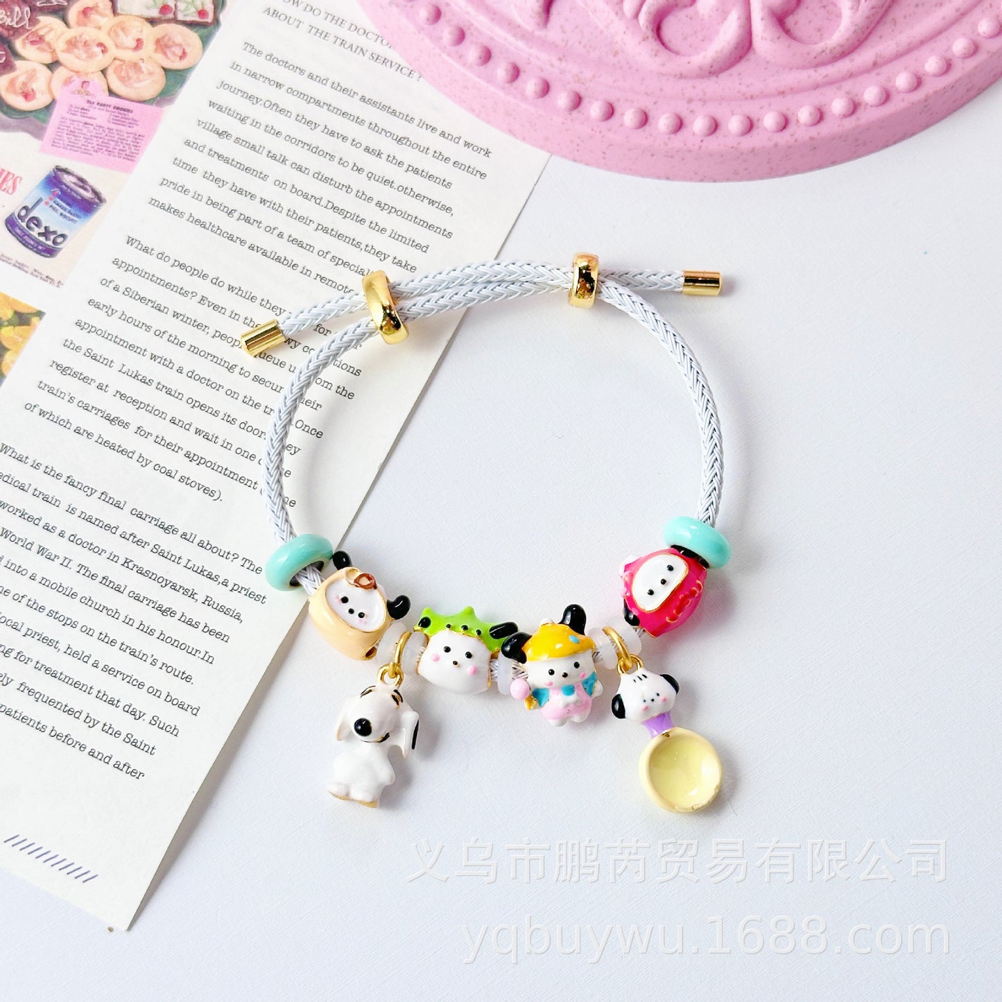 Beads Dopamine Oil Drop Hand-painted Alloy Bracelet