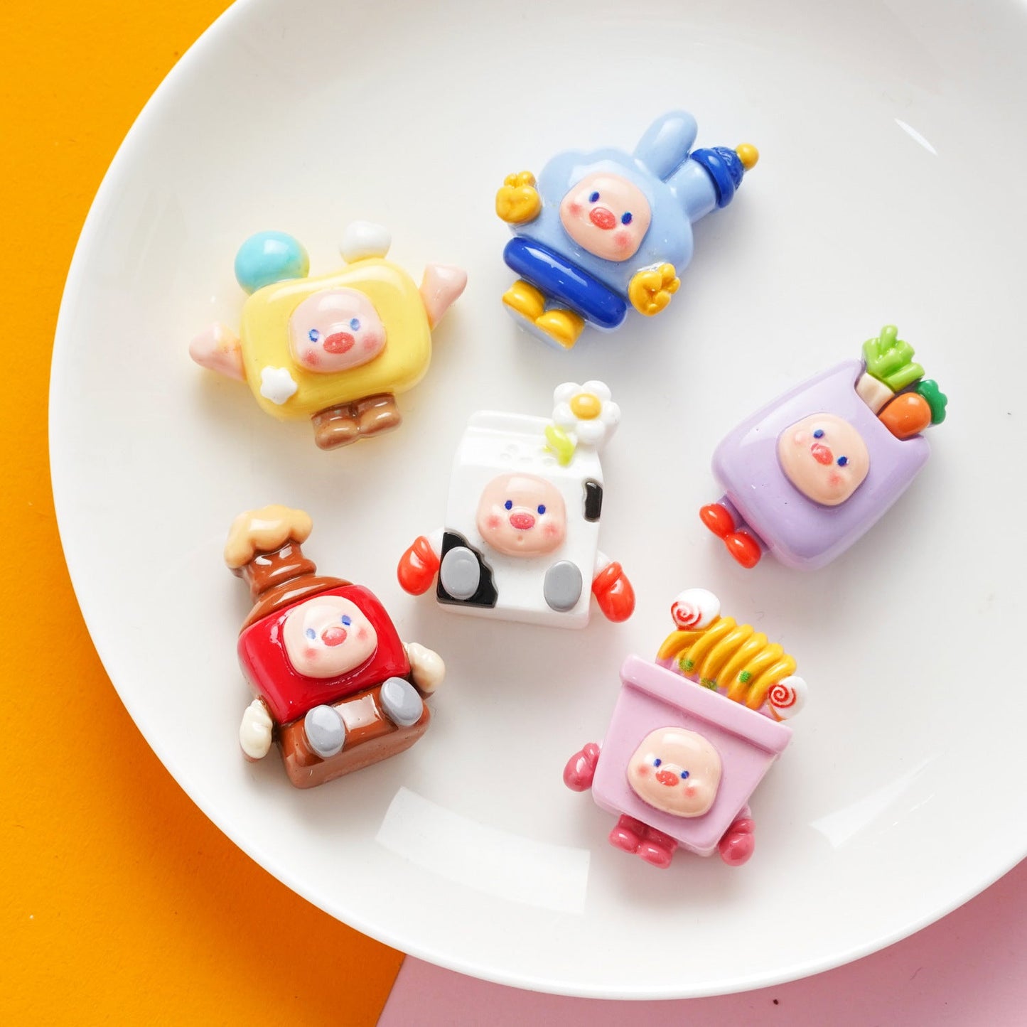 10 PCS Cartoon Resin Charms for DIY Crafts