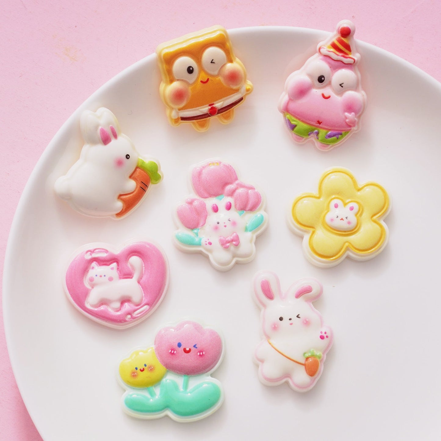 10 PCS Cartoon Resin Charms for DIY Crafts