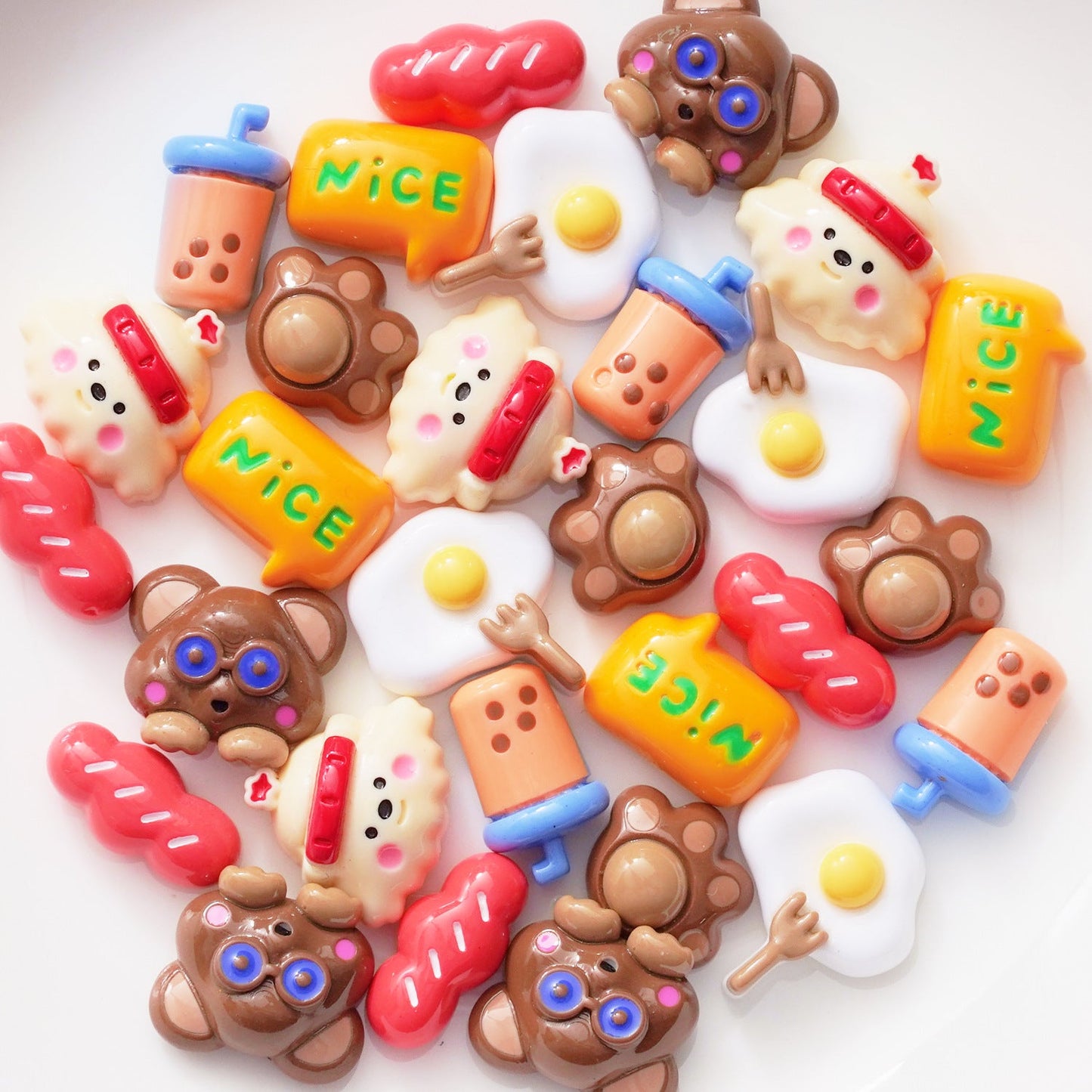 10 PCS Cartoon Resin Charms for DIY Crafts