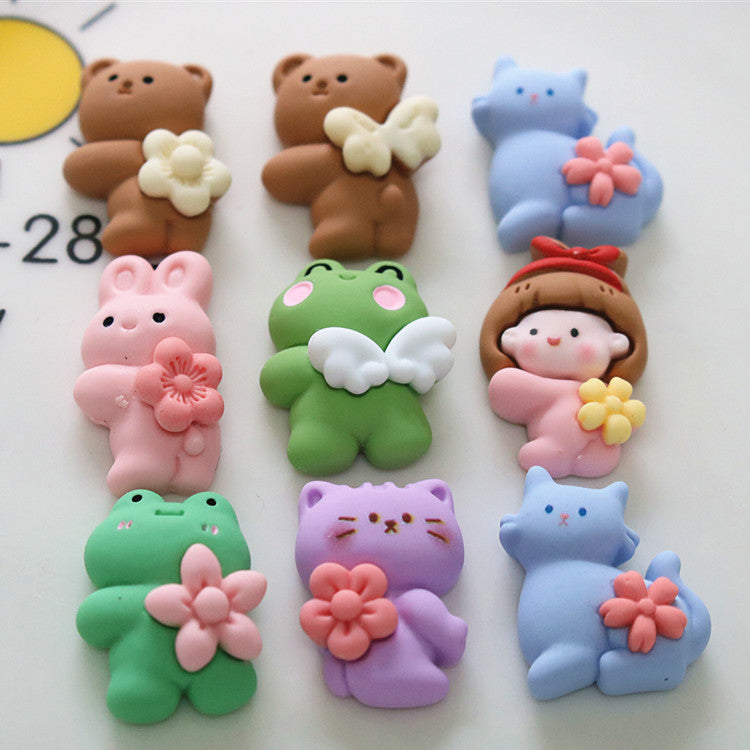 10 PCS Cartoon Resin Charms for DIY Crafts