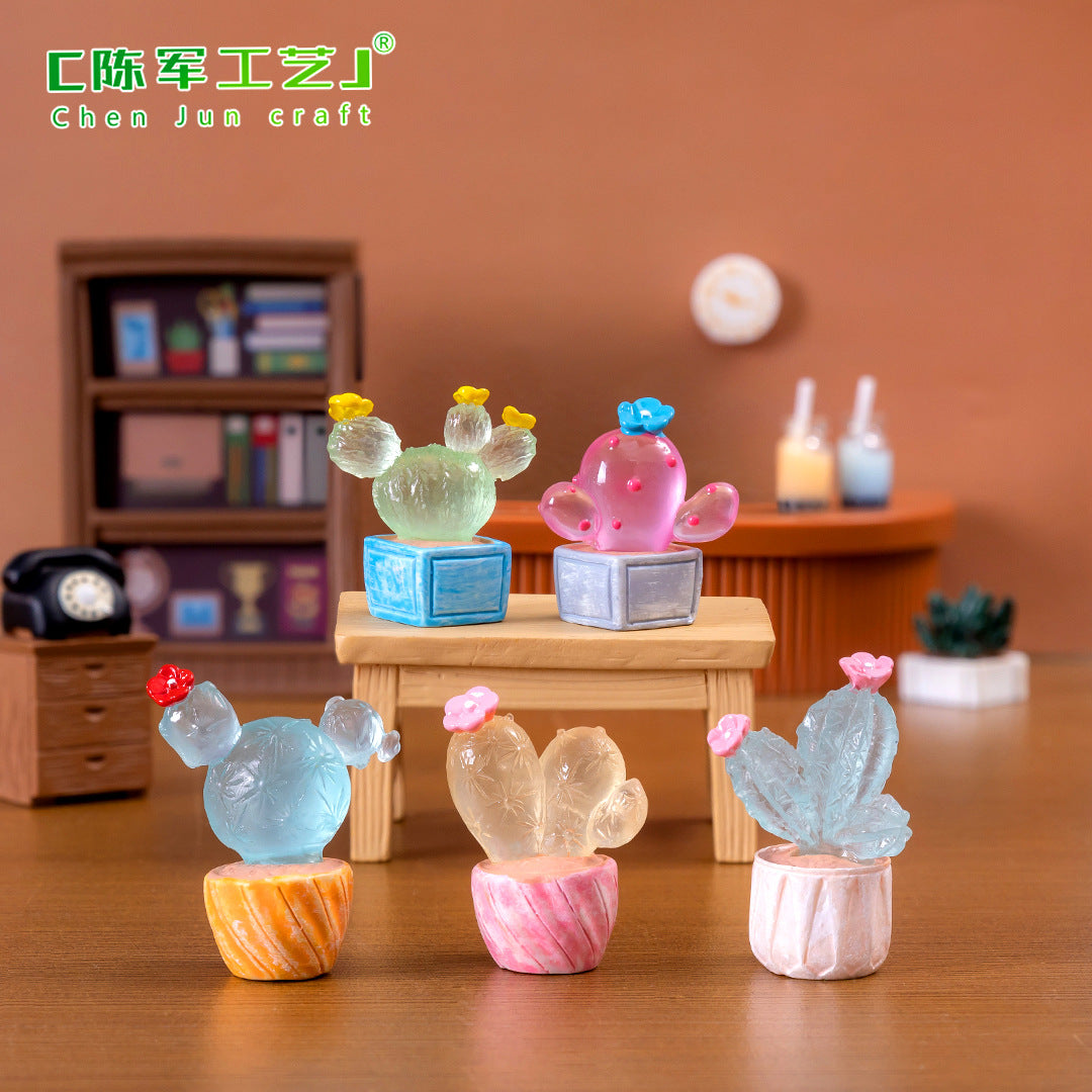 Fluorescent Simulation Cactus Gardening Baby House Decoration Accessories Desktop Mini Ornament