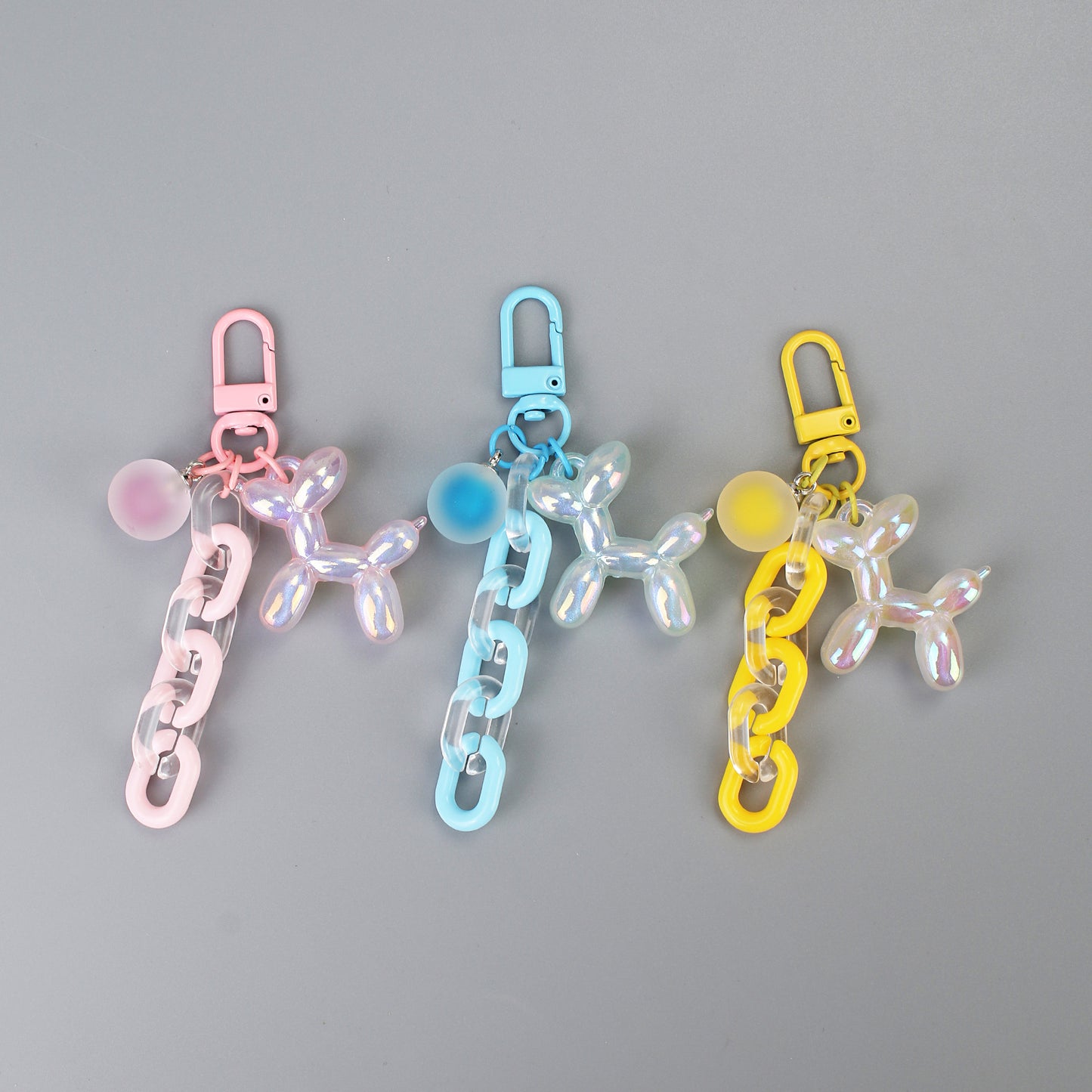 Colorful balloon dog keychain