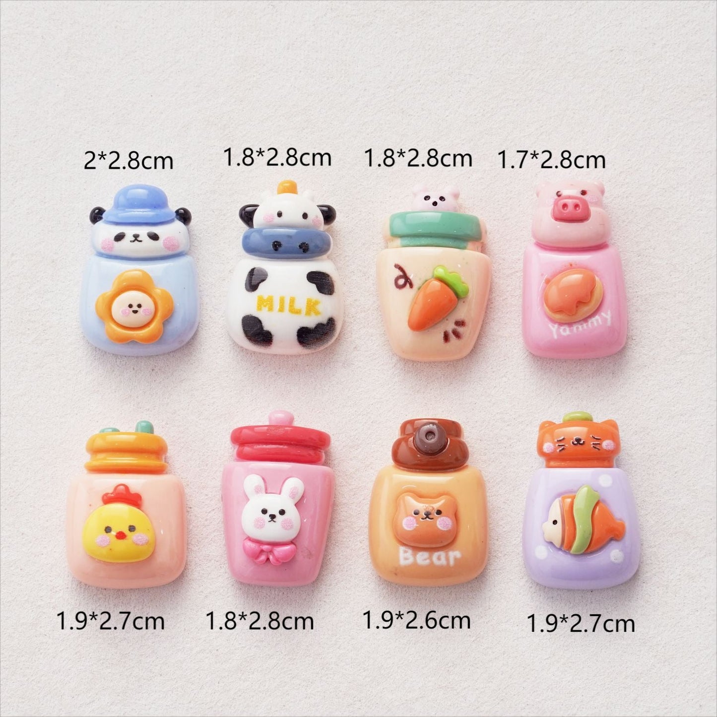 10 PCS Cartoon Resin Charms for DIY Crafts