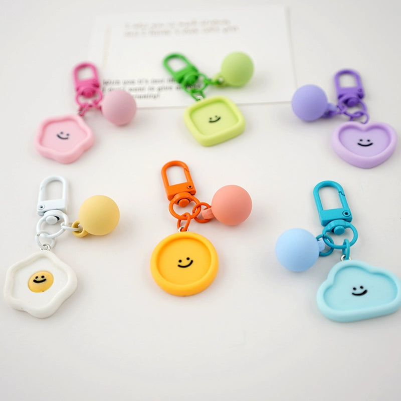 Candy-colored Macaroon Smiley Key Chain