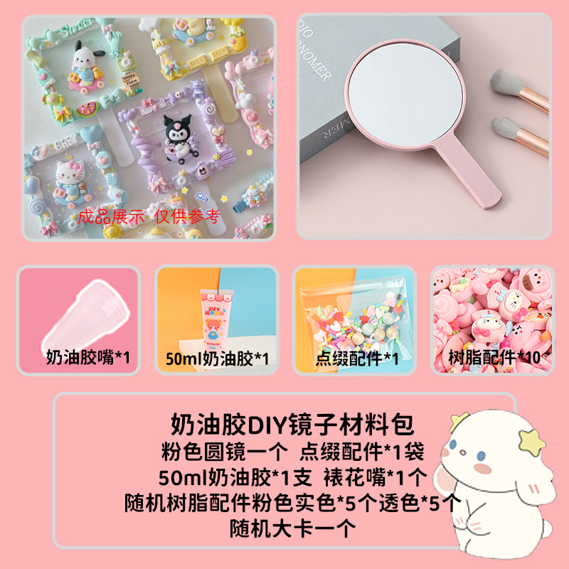 [DIY Handmade Bag Material Pack] Cream Glue Hairpin Resin Accessories Set