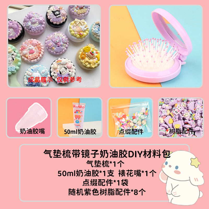 [DIY Handmade Bag Material Pack] Cream Glue Hairpin Resin Accessories Set
