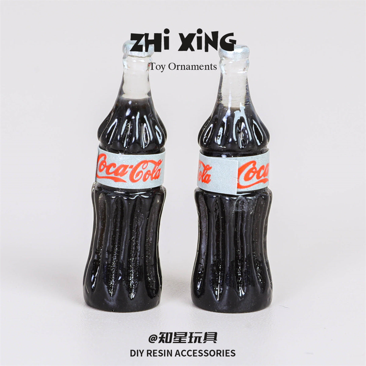 20pcs Simulation Three-dimensional Miniature Coca-Cola Bottle, Handmade DIY Mixed Resin Creative