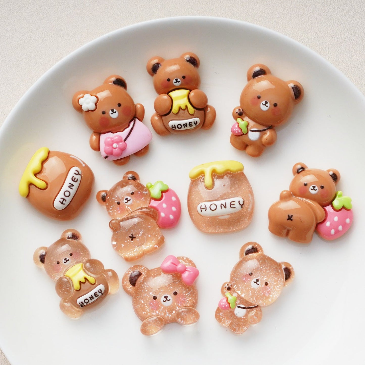 10 PCS Cartoon Resin Charms for DIY Crafts