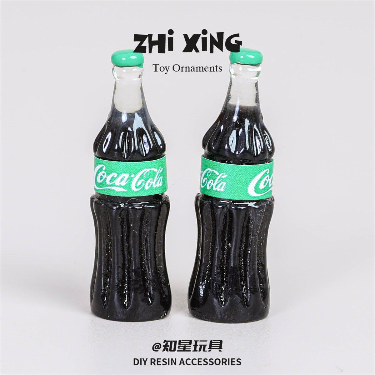 20pcs Simulation Three-dimensional Miniature Coca-Cola Bottle, Handmade DIY Mixed Resin Creative