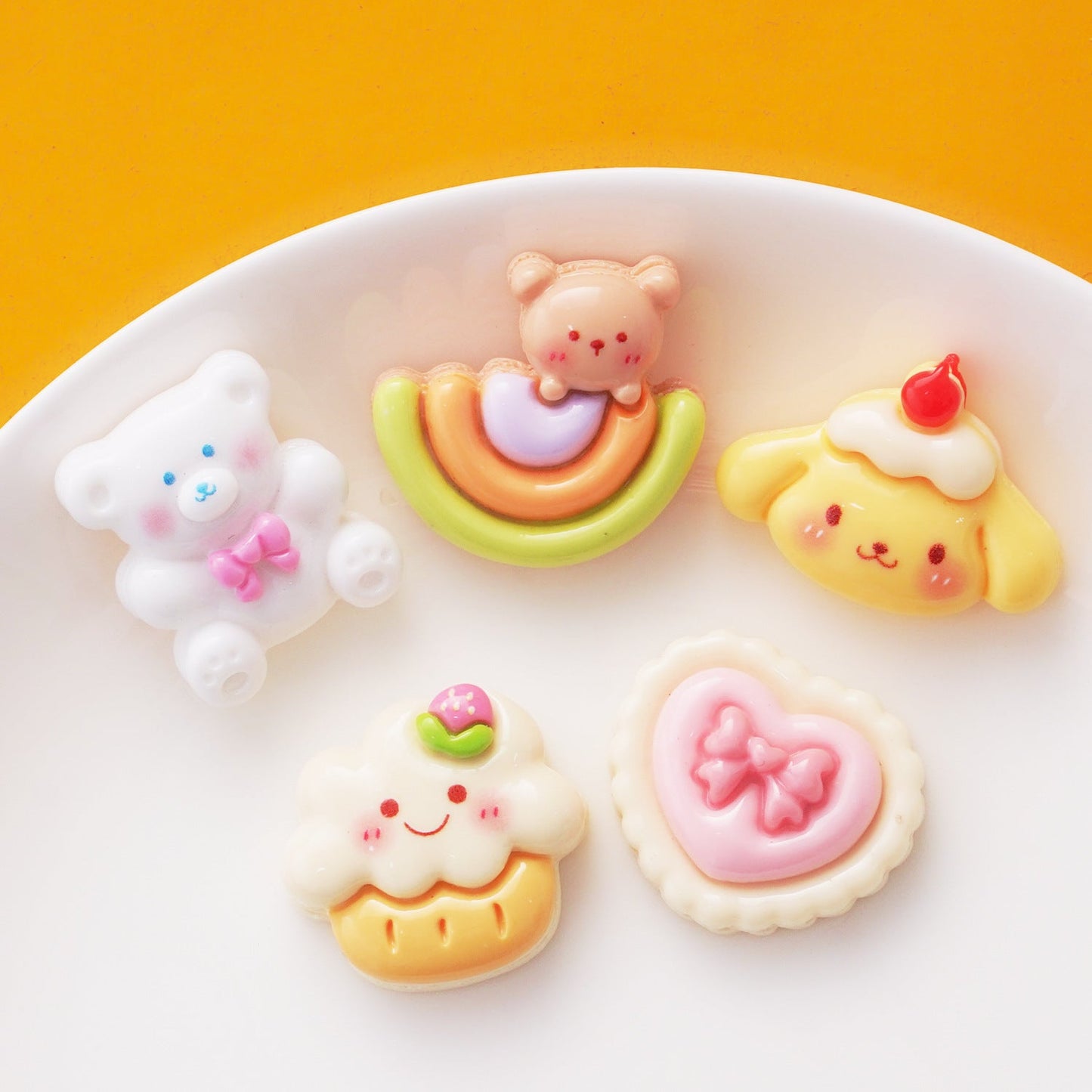 10 PCS Cartoon Resin Charms for DIY Crafts