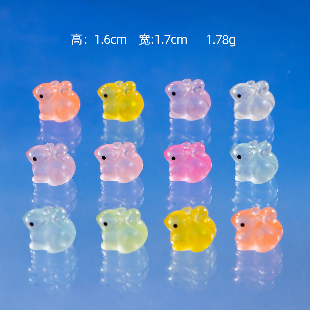 Luminous Small Animal DIY Cute Resin Small Ornament Micro Landscape