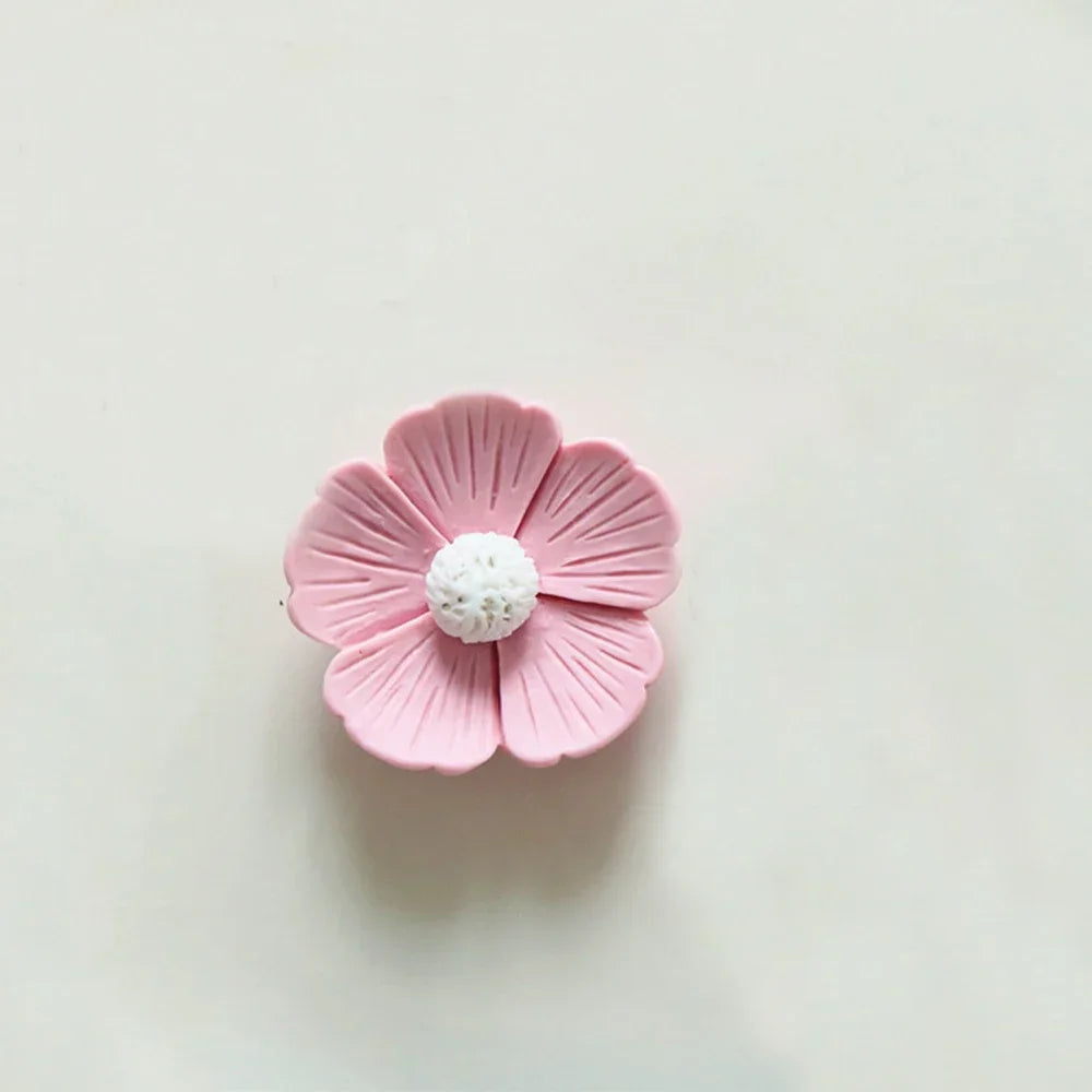 10PCS 21mm-34mm Five Petal Flower Resin Flat Back Cabochons For Hairpin Scrapbooking DIY Jewelry Craft Decoration Accessories
