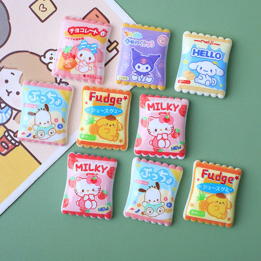 10 Pcs Cartoon Resin Cute Cartoon Animal Candy Style Hairpin Pendant Scrapbook Craft Diy Miniature Ornament Accessories A1