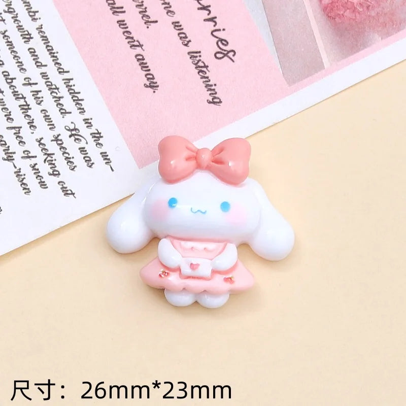 10PCS cartoon bright surface animal Hug Flower Cat Resin Flat Back Scrapbook Diy Jewelry hair clips Ornament Accessories A4