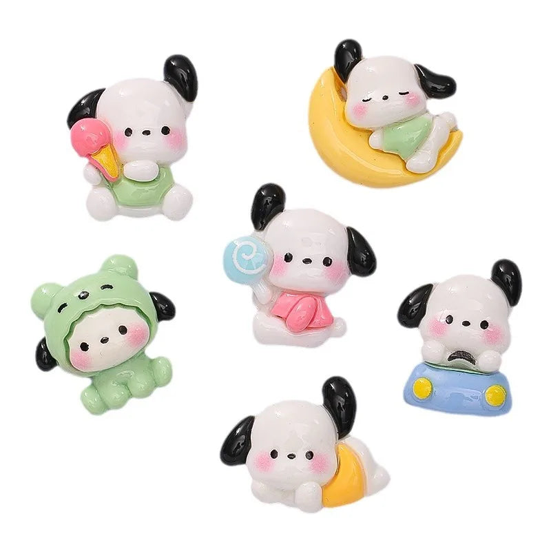 10 Pcs New Kawaii Cartoon Cute Moon Dog Series Resin Scrapbook Diy Jewelry Party Children Gift Hairpin Accessories A24