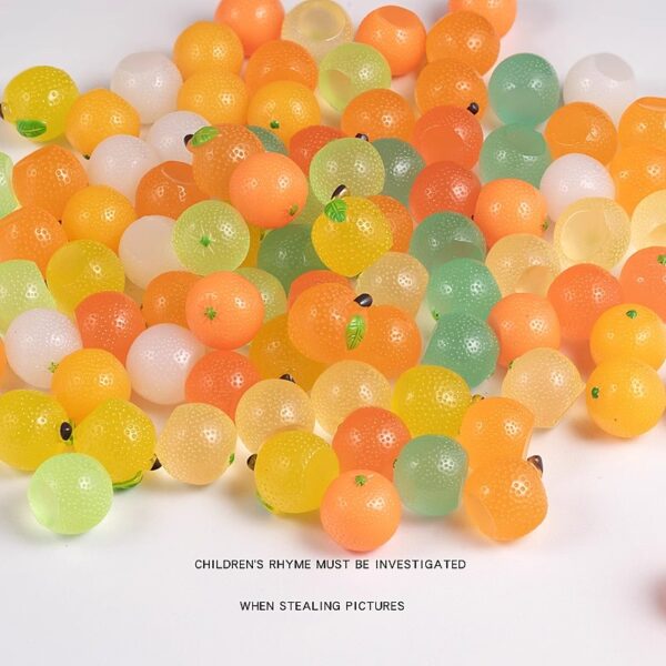 20PCS Cute Colorful Luminous Small Orange Apple Food Game Desktop Ornament
