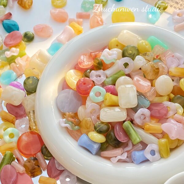 50g  Acrylic Mixed Maillard Blind Box Smudge Beaded DIY Handmade Bracelet Material Accessories