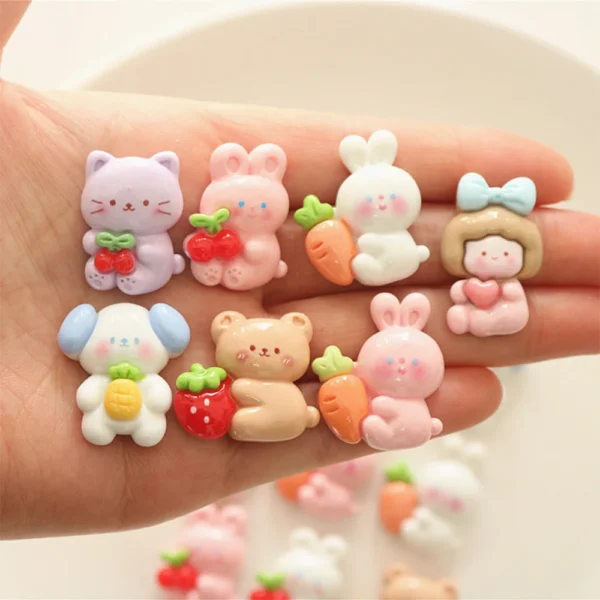10PCS Shiny Fruit Animal Resin Flatback Cabochons For Hairpin Phone Case Scrapbooking DIY Jewelry Craft Decoration Accessories